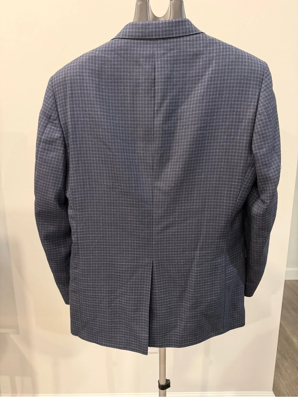 Kingsridge Wool Silk Sport Coat Men's 42R Blue Check Blazer Classic Preppy